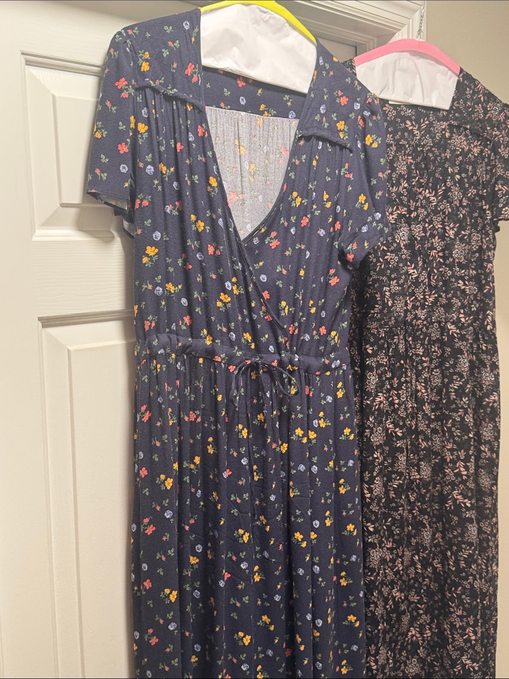 Christy Dawn Navy Floral Midi Wrap Dress